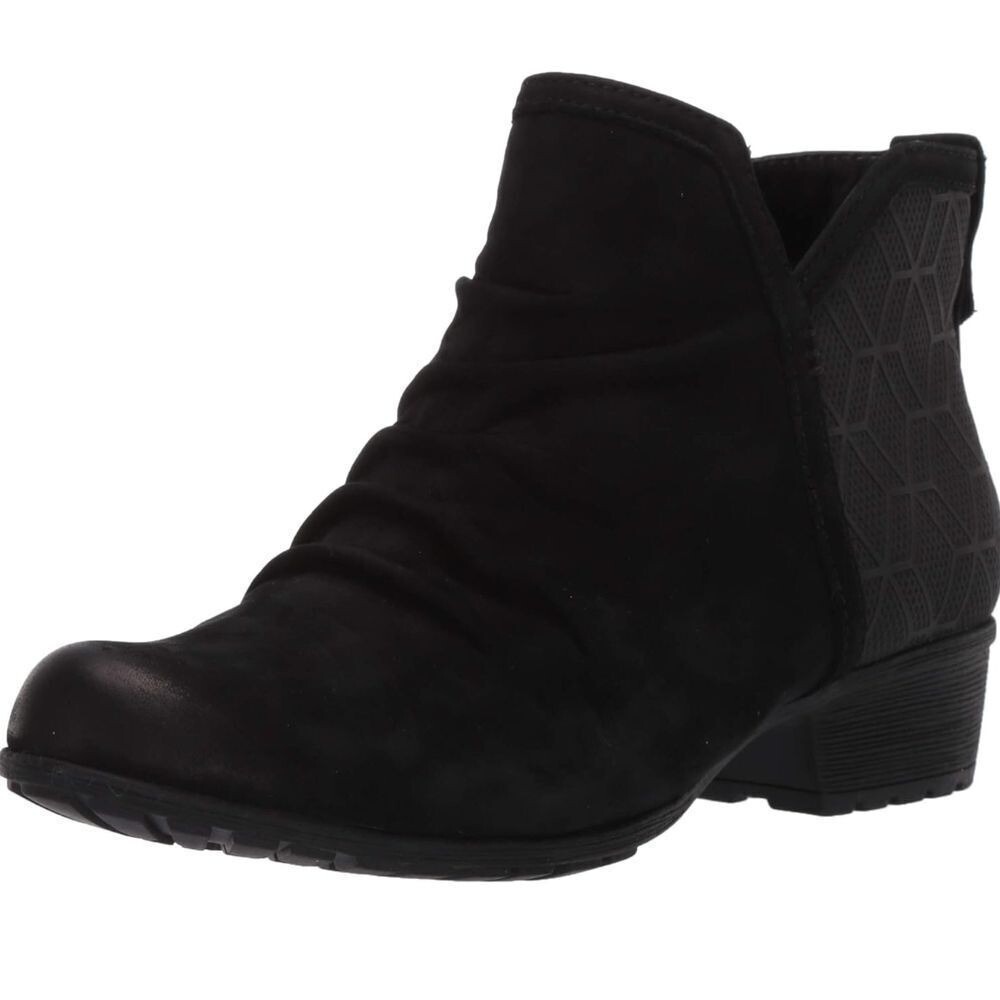 Cobb Hill Rockport Black Ankle Boots Suede Leather Comfort Casual 9M Fall Winter